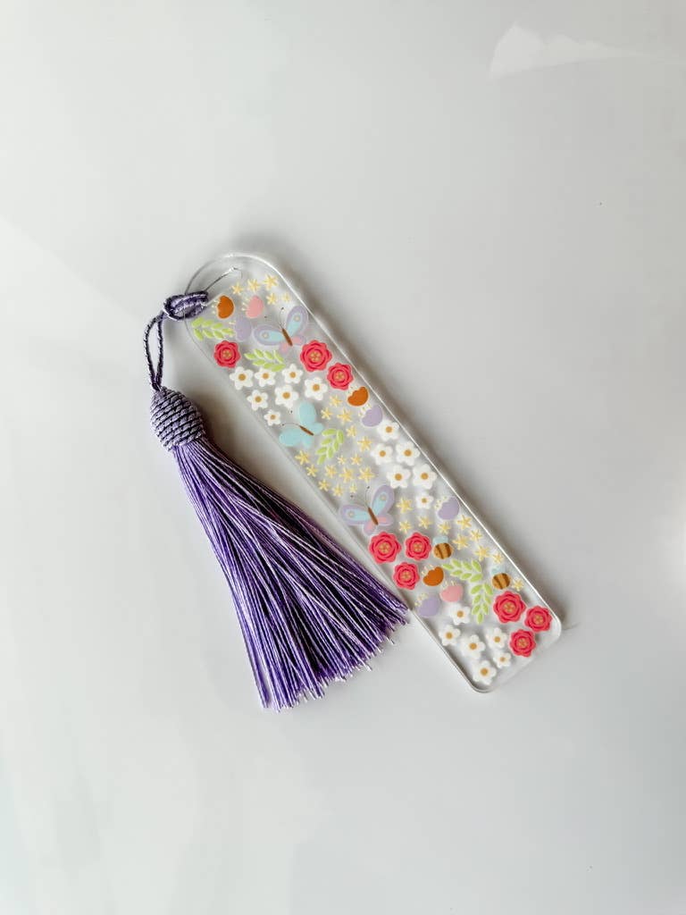 Bookmark - Book Store Gift - Acrylic - Flowers