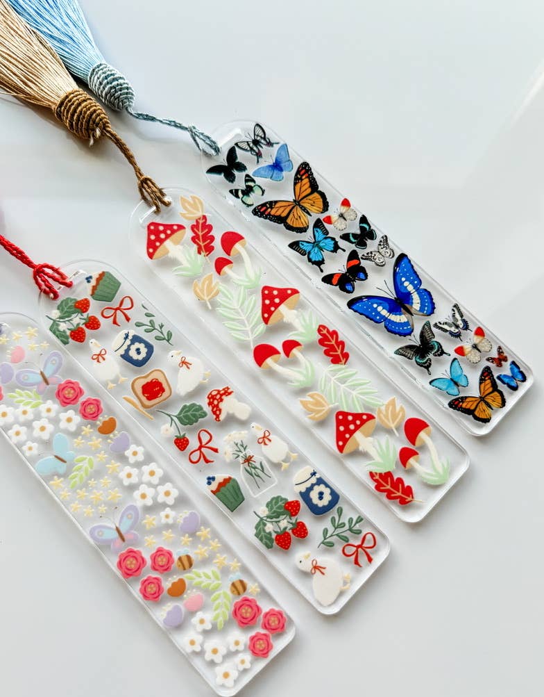 Bookmark - Book Store Gift - Acrylic - Flowers